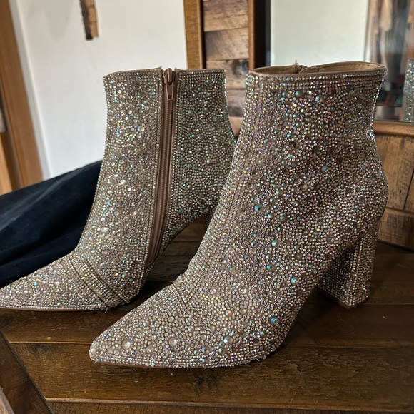 Betsey Johnson Pointed Toe Rhinestone Bootie - Picture 2 of 2